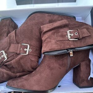 Brown Suede Ankle Boots